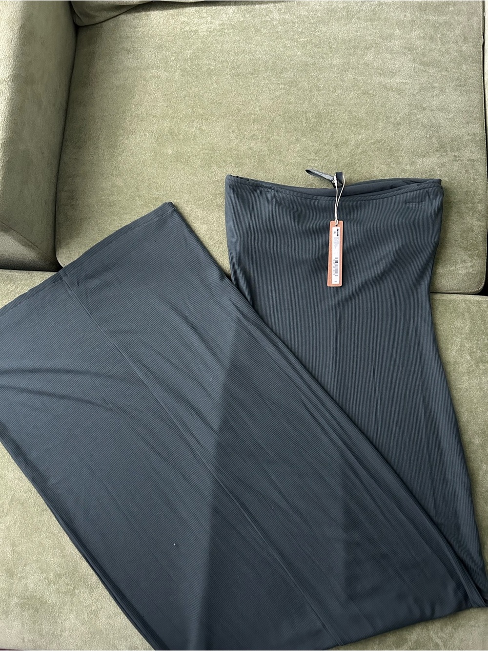 SKIMS Soft Lounge Strapless Maxi Dress Deep Sea Medium NWT